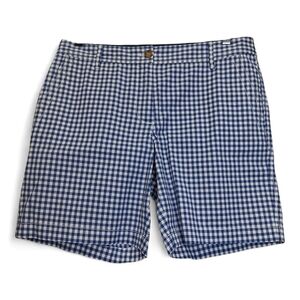 Talbots Blue and White Gingham Girlfriend Chino Shorts 7" Size 6